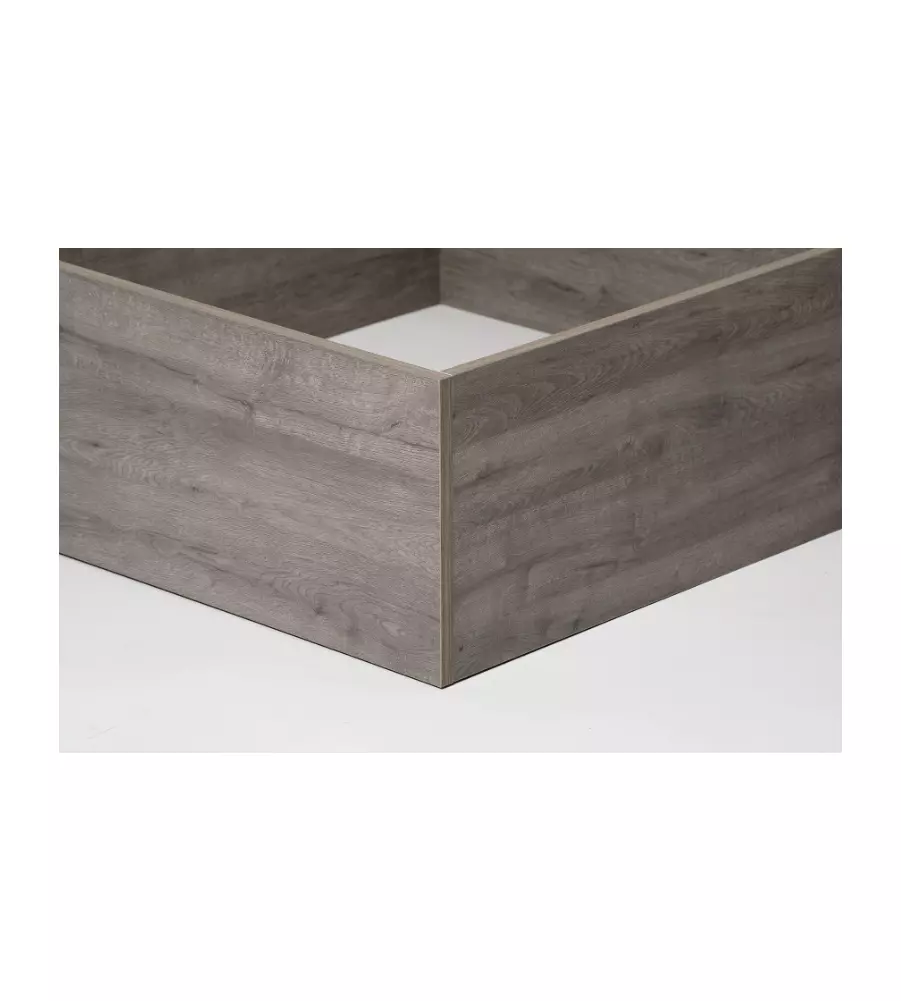 LETTO SINGOLO CONTENITORE "HI BOX" ROVERE GRIGIO 90X190 CM